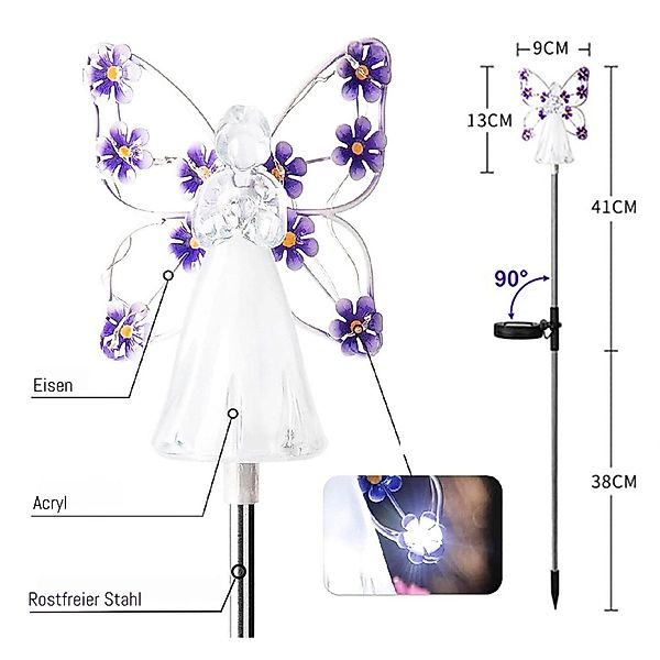 VIVIHEYDAY LED Gartenleuchte Engel LED Solarleuchte, günstig online kaufen