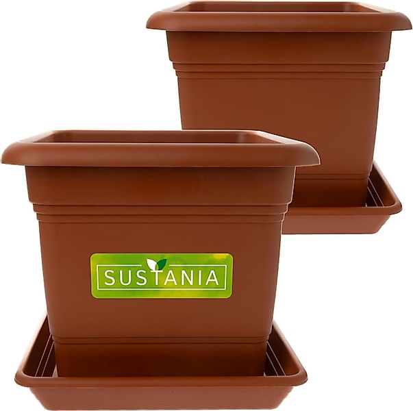 SUSTANIA Blumentopf 2er Set Großer Pflanzkübel günstig online kaufen