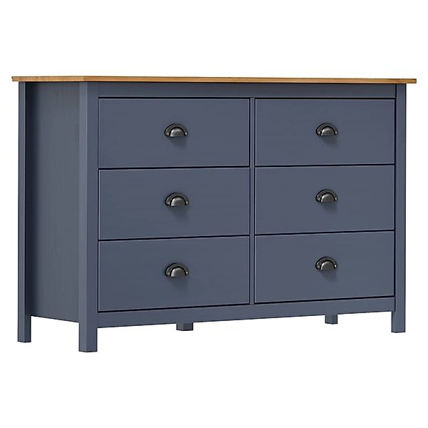 vidaXL Sideboard Hill Grau 125x40x80 cm Massivholz Kiefer 288985 günstig online kaufen