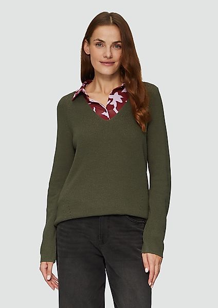 s.Oliver Strickpullover Strickpullover mit V-Ausschnitt aus günstig online kaufen