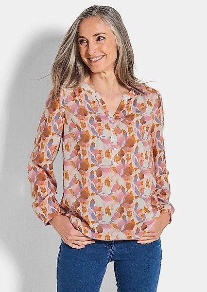 GOLDNER Schlupfbluse Florale Druckbluse mit V-Ausschnitt Viskosebluse mit S günstig online kaufen