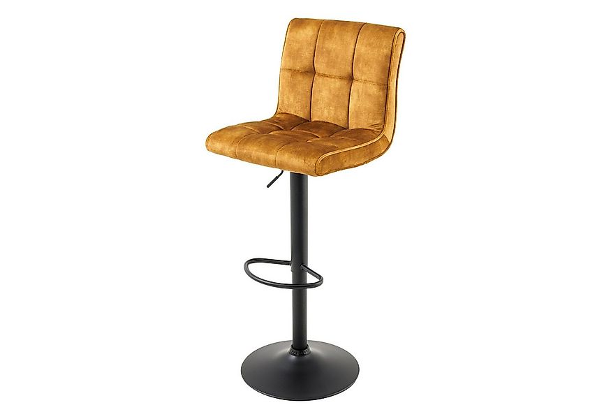 riess-ambiente Barhocker MODENA senfgelb/schwarz - Samt, Metall, 360° drehb günstig online kaufen