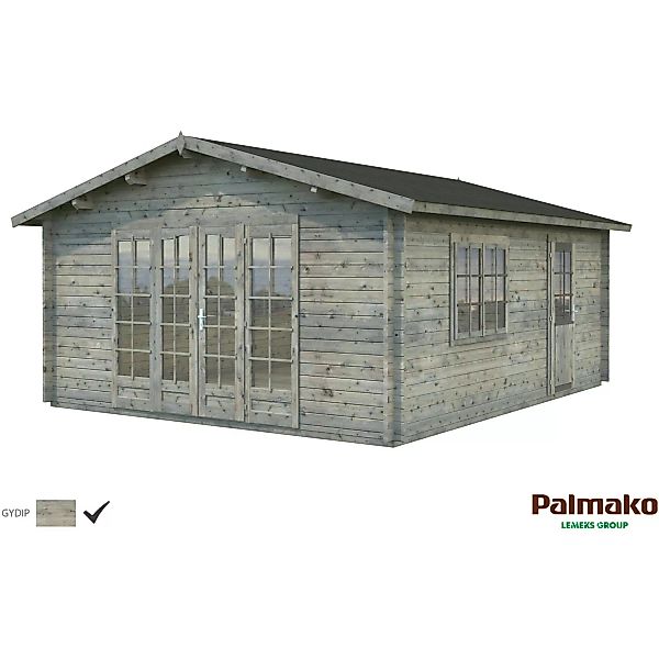 Palmako Irene Holz-Gartenhaus Grau Satteldach Tauchgrundiert 470 cm x 550 c günstig online kaufen
