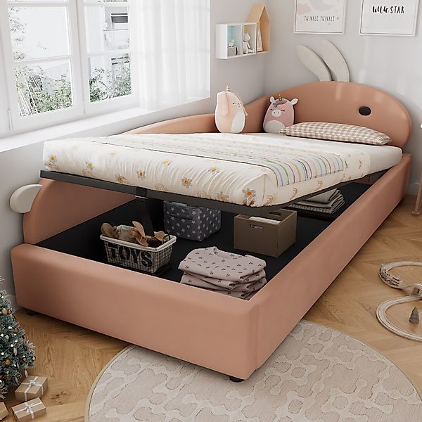 Flieks Polsterbett, Hydraulisches Kinderbett 90x200cm mit günstig online kaufen