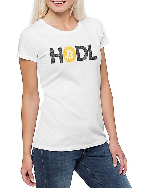 Urban Backwoods Print-Shirt Hodl I Damen T-Shirt Crypto Bitcoin Currencies günstig online kaufen