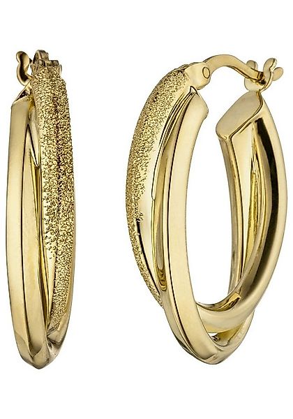 JOBO Paar Creolen, oval 925 Silber vergoldet günstig online kaufen