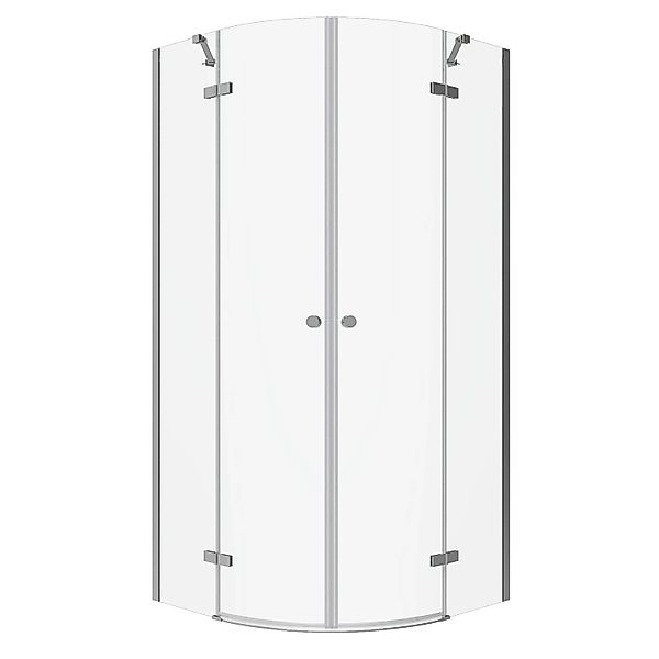 Aquabatos 90 x 90 cm Runddusche Duschkabine Viertelkreis Duschabtrennung Sc günstig online kaufen