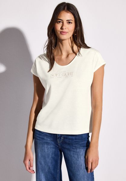 STREET ONE T-Shirt mit abgerundetem V-Ausschnitt günstig online kaufen