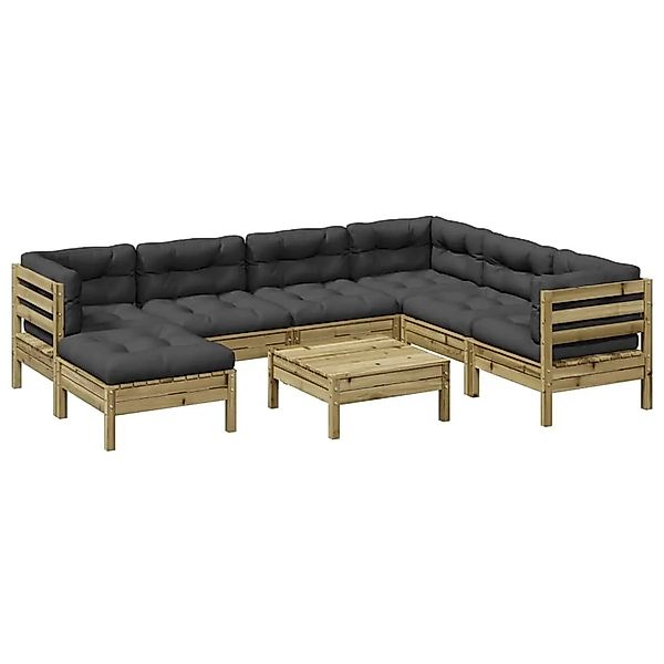 vidaXL 8-Tlg Garten-Sofagarnitur mit Kissen Kiefernholz Imprägniert 3299562 günstig online kaufen
