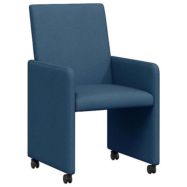 vidaXL Esszimmerstühle mit Rollen 2 Stk Blau 57 x 66 x 94 cm Stoff 42017815 günstig online kaufen