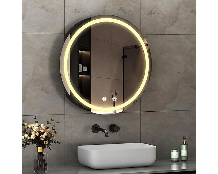 WDWRITTI Badezimmerspiegelschrank Rund 60 mit Beleuchtung Spiegelschrank Ba günstig online kaufen