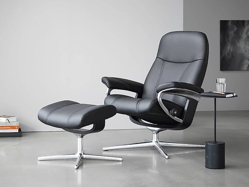 Stressless "Consul" mit Cross Base, Größe S, M & L, Holzakzent Schwarz günstig online kaufen