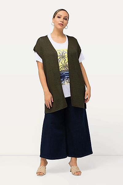 Ulla Popken Strickjacke Strickweste Palme oversized günstig online kaufen