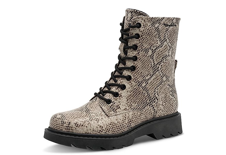 Tamaris Schnürstiefelette, Blockabsatz, Schnürboots mit trendiger Prägung günstig online kaufen