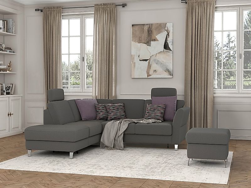 sit&more Ecksofa »Visby L-Form«, Wahlweise mit Bettfunktion und Stauraum, f günstig online kaufen