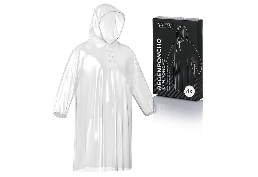 Vaily Regenponcho Einweg-Regenjacke 8er Pack Transparentes Regencape mit Ka günstig online kaufen
