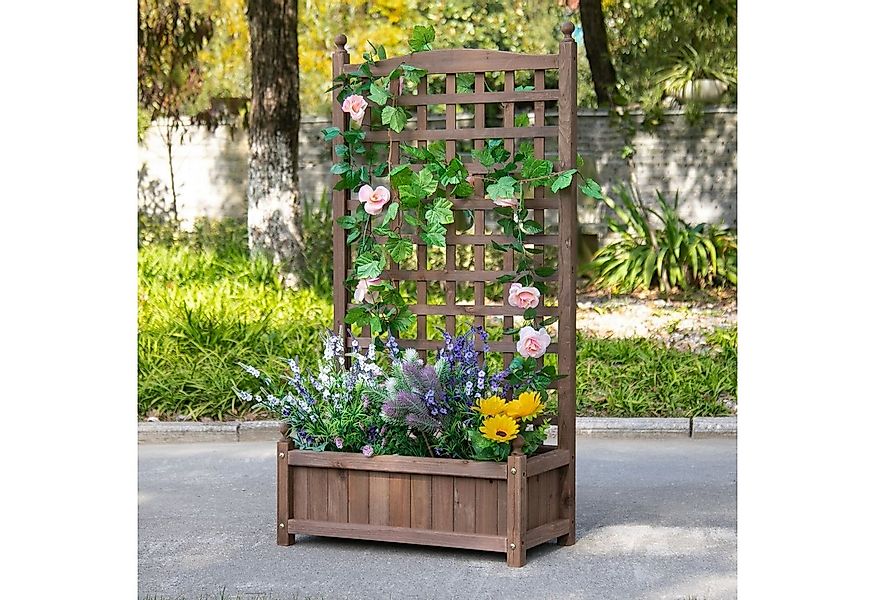 Outsunny Hochbeet Pflanzkasten mit Rankgitter, Rankkasten (Blumenkasten, 1 günstig online kaufen
