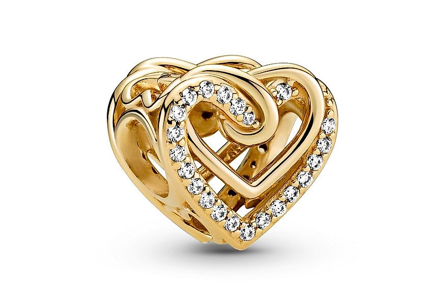Pandora Herzanhänger Charm Funkelndes Verschlungenes Herz Goldfarben günstig online kaufen