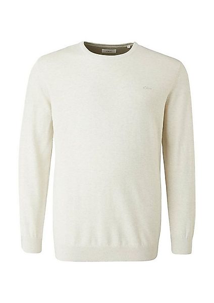 s.Oliver Rundhalspullover Basic (1-tlg) mit gesticktem Logo auf der Brust, günstig online kaufen
