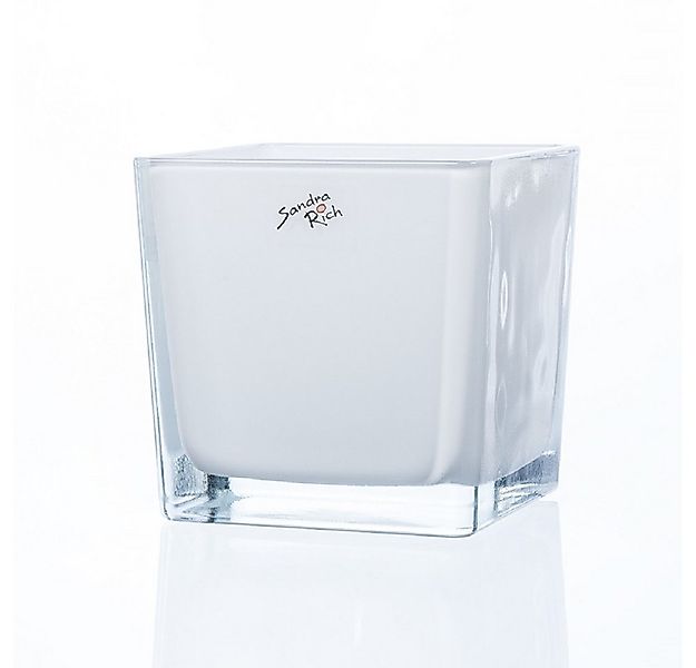 Sandra Rich Übertopf SANDRA RICH Glasübertopf CUBE WEISS cube-colour decora günstig online kaufen