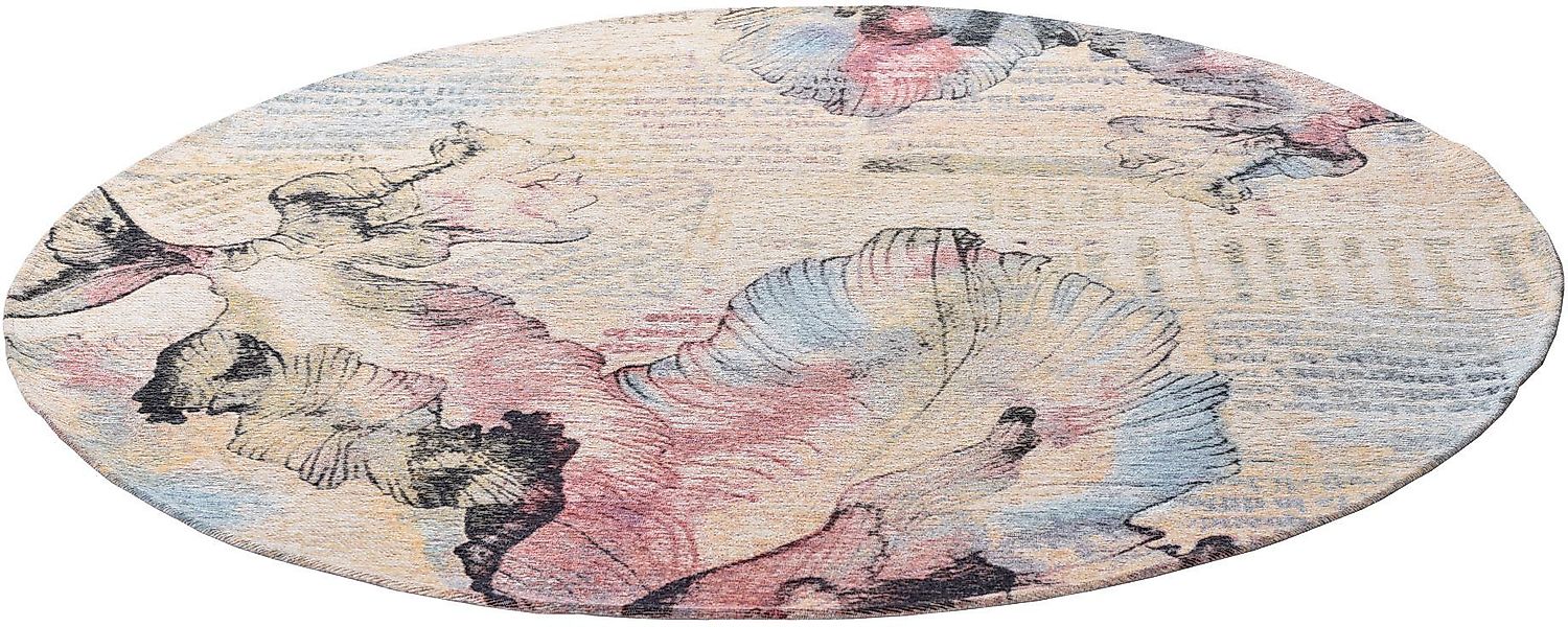 Gino Falcone Teppich "Cosima-108" rund 3 mm Höhe flachgeweber Jaquard-Teppi günstig online kaufen