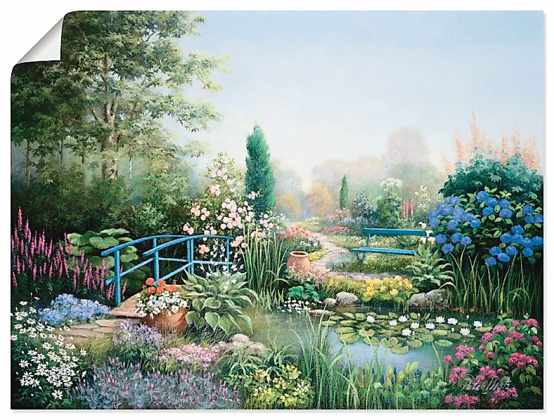 Artland Wandbild "Brücke der Liebe" Garten 1 Stk. tlg. als Leinwandbild, Po günstig online kaufen