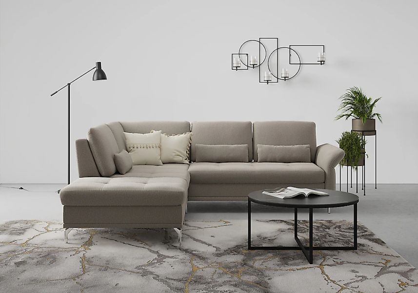 Home affaire Ecksofa "Palm Beach L-Form" Federkern, mit Sitztiefenverstellu günstig online kaufen