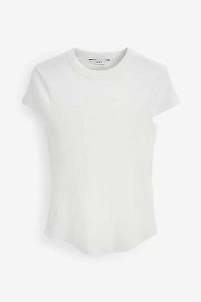 Next T-Shirt Geripptes Kurzarm-Sweatshirt mit rundem Ausschnitt (1-tlg) günstig online kaufen
