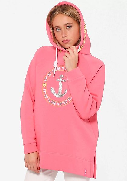 Zwillingsherz Hoodie ""Strandglück Paillette"", mit Anker-Motiv und "Moin"- günstig online kaufen