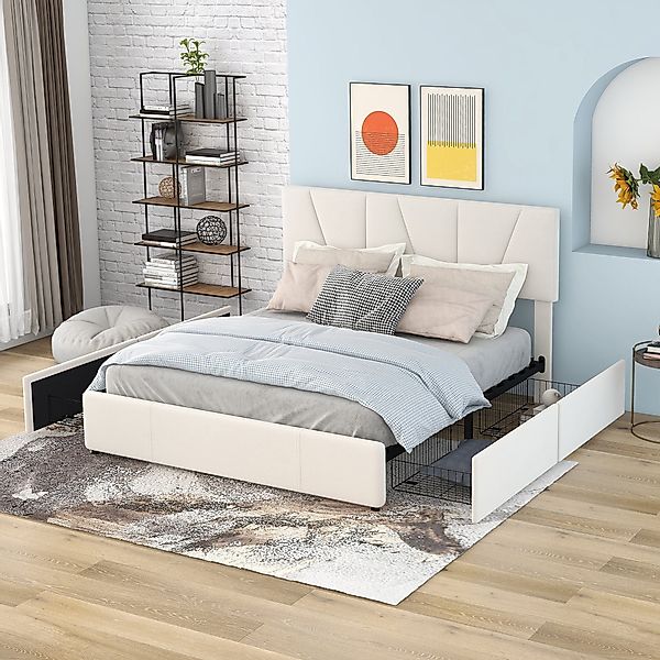 Flieks Polsterbett, Doppelbett Massives Holzbett Samt günstig online kaufen