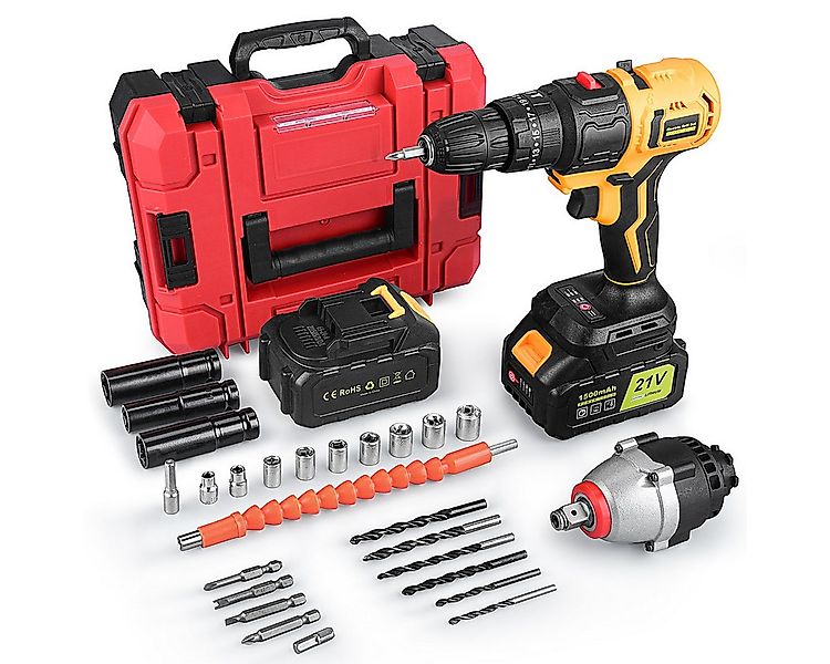 CkeyiN Akku-Bohrschrauber Akku-Schlagschrauber 400 Nm max. Akku-Schraubendr günstig online kaufen