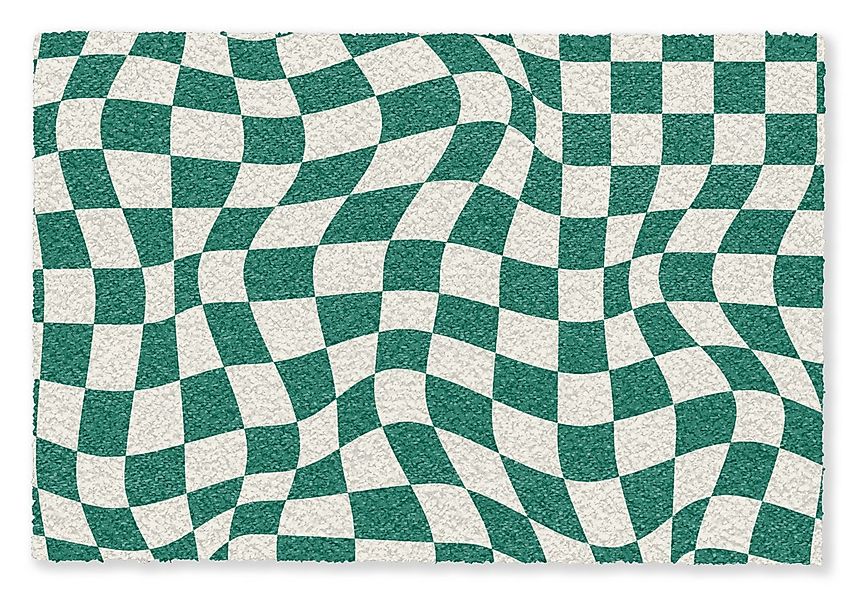 MuchoWow Fußmatte Gewellte Boxen - Grün - Weiß - Abstrakt, Rechteckig, inne günstig online kaufen