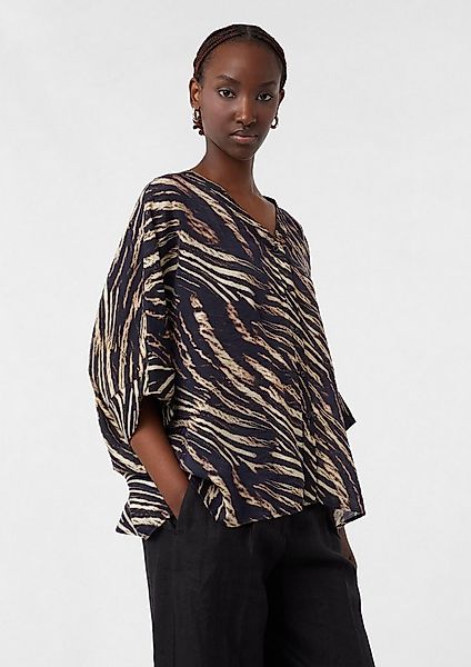 comma Poncho Accessories Abstrakt gemusterte Bluse im Loose Fit aus Viskose günstig online kaufen