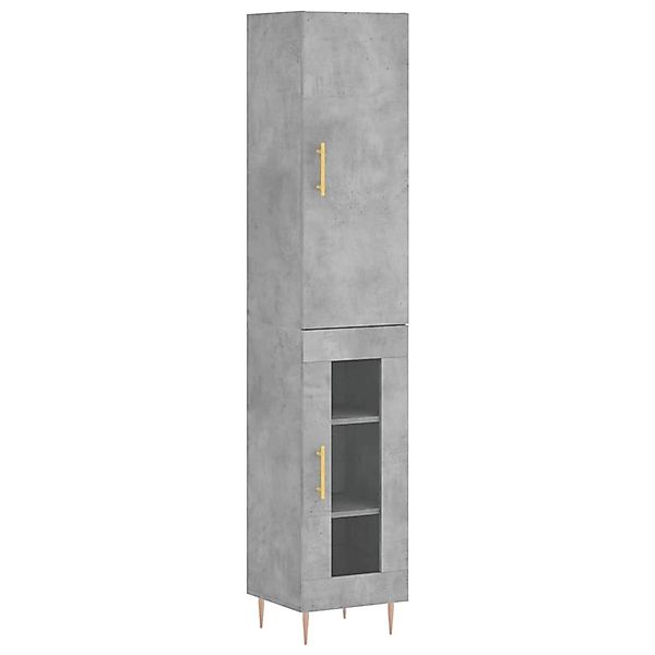vidaXL Highboard Betongrau 34,5x34x180 cm Holzwerkstoff 3199037 günstig online kaufen