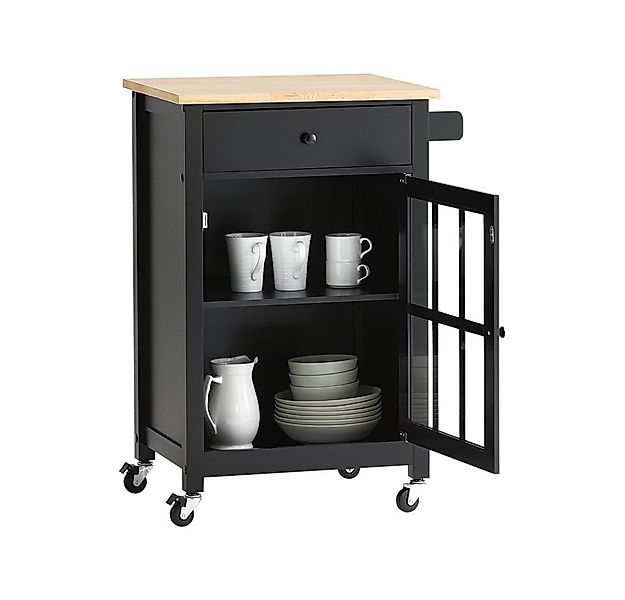 SoBuy Küchenwagen FKW98, mit 1 Tür und Schublade Servierwagen mit Arbeitspl günstig online kaufen