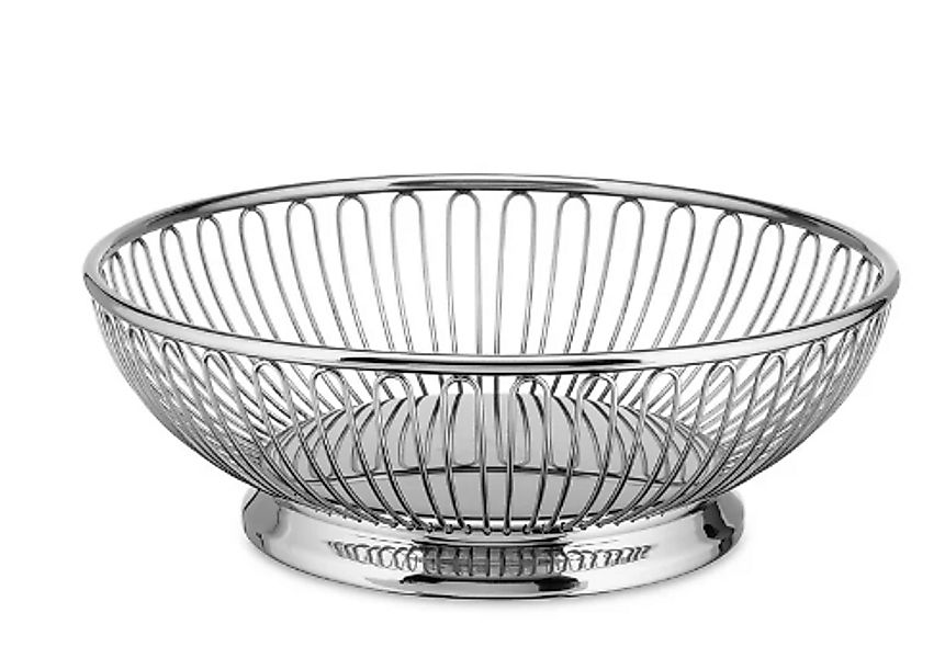Obstkorb rund – Drahtdesign, Ø 24 cm, H 8,5 cm, Metall silber, auch als Bro günstig online kaufen