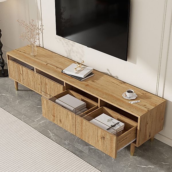 STILVORA Sideboard mit 4 Acrylschubladen,TV-Schrank Fernsehschrank günstig online kaufen