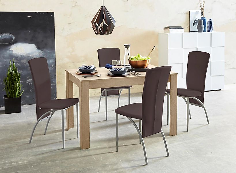 INOSIGN Essgruppe Set, 5 Stk. tlg. Tischbreite 120 cm in eichefarben sägera günstig online kaufen