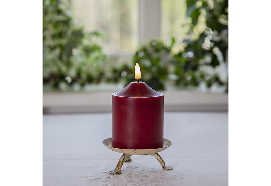 MARELIDA LED-Kerze Stumpenkerze Echtwachs 3D Flamme H: 12cm D: 7,5cm Batter günstig online kaufen