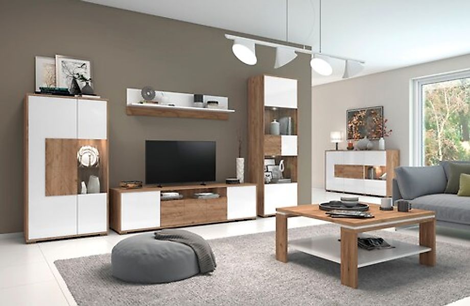 Places of Style Wandregal »Stela«, weiss UV-lackierte Front, Breite: 139 cm günstig online kaufen