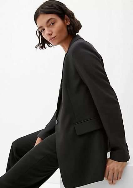 s.Oliver BLACK LABEL Jackenblazer Longblazer aus Viskosemix Zierknopf günstig online kaufen