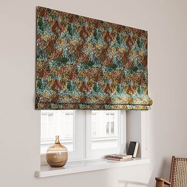 Dekoria Raffrollo Capri, grün- orange, 110 x 150 cm günstig online kaufen
