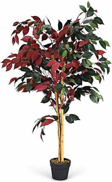 COSTWAY® Kunstpflanze 120cm Zimmerpflanze Künstlich rot günstig online kaufen
