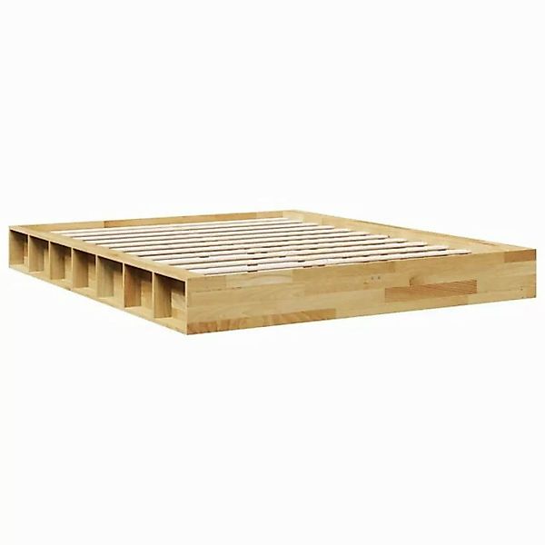 vidaXL Bettgestell Massivholzbett ohne Matratze 140x200 cm Eichenholz günstig online kaufen