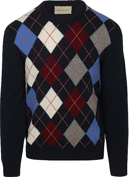 Gant Pullover Wool Blend Argyle Navy - Größe XXL günstig online kaufen
