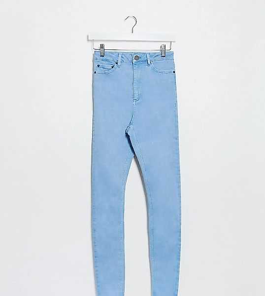 ASOS DESIGN Tall – Ridley – Enge Jeans mit hoher Taille in Bluebelle-Blau günstig online kaufen
