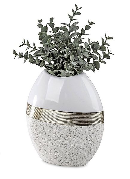formano Dekovase Vase Tischvase Weiß Cremeweiß mit Goldband in 3 Größen wäh günstig online kaufen