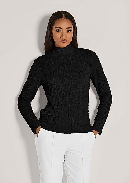 MADELEINE Langarmshirt Elegantes Oberteil mit Stehkragen Feinstrukturierter günstig online kaufen