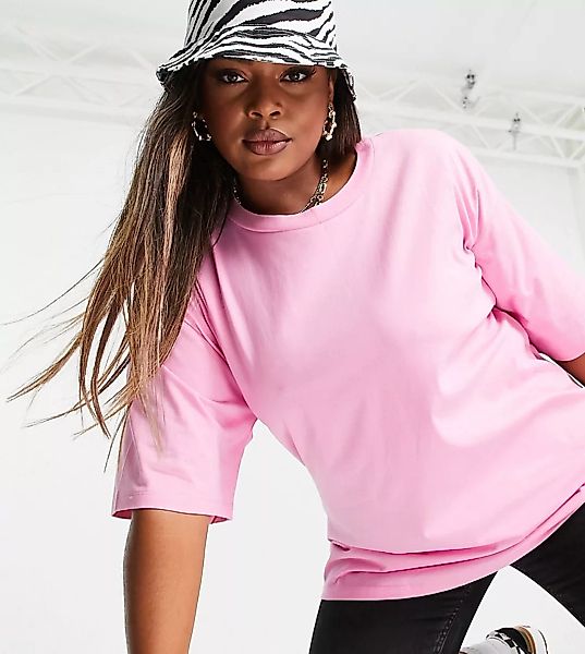 ASOS DESIGN Curve – Ultimate – Übergroßes T-Shirt in Rosa günstig online kaufen