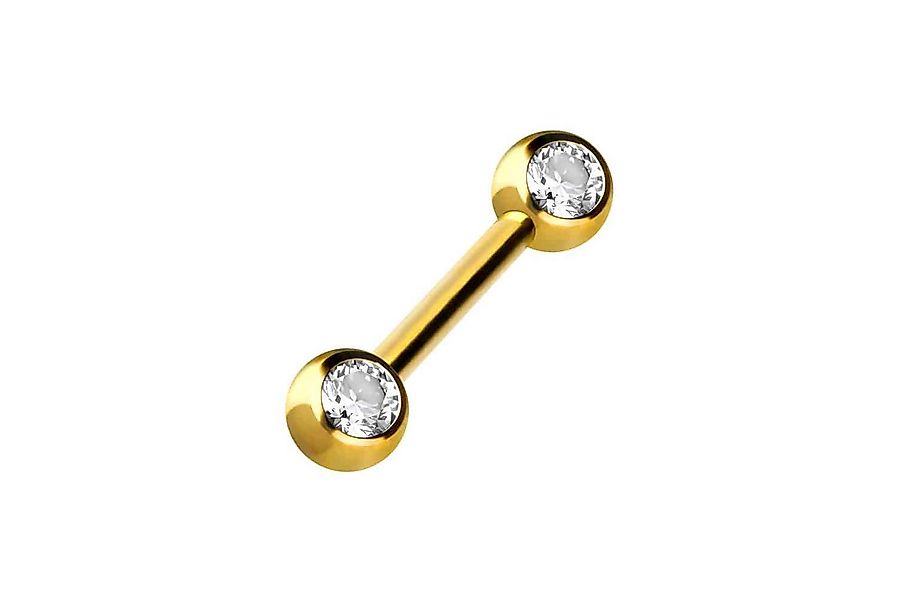PIERCINGLINE Brustwarzenpiercing Chirurgenstahl Barbell SEITLICHE KRISTALLE günstig online kaufen